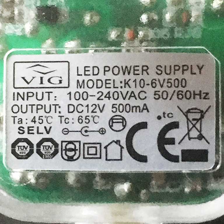 LED Driver Plug Transformer Vig K106V500 Ersatztrafo 12V Driver Plug