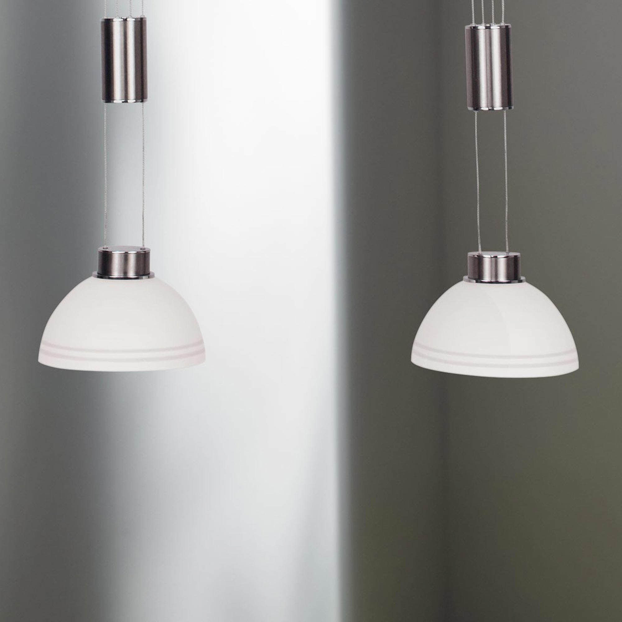 Wofi LED-Pendelleuchte Class 2-flg Nickel-matt Höhenverstellbar Dimmbar