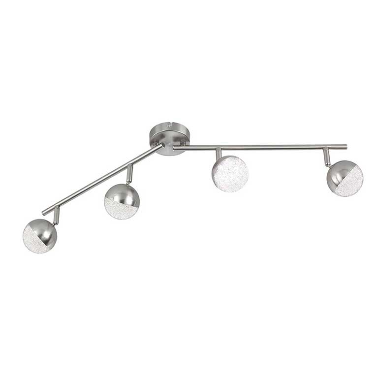 Wofi Deckenleuchte VENETA 4 flammig LED Lampe Nickel matt Deckenspot Deckenlampe